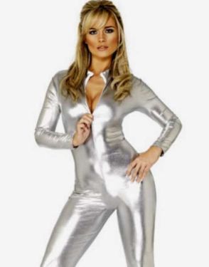 Ladies Sexy Fever Catsuit - Silver